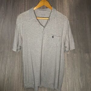 B Draddy USA Pima Cotton Striped Polo Shirt Large